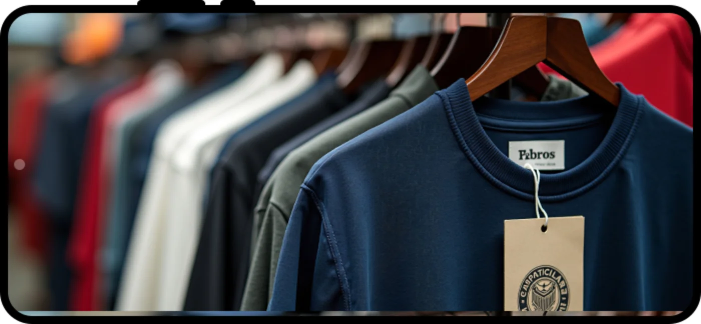 Quality clothing displayed on hangers